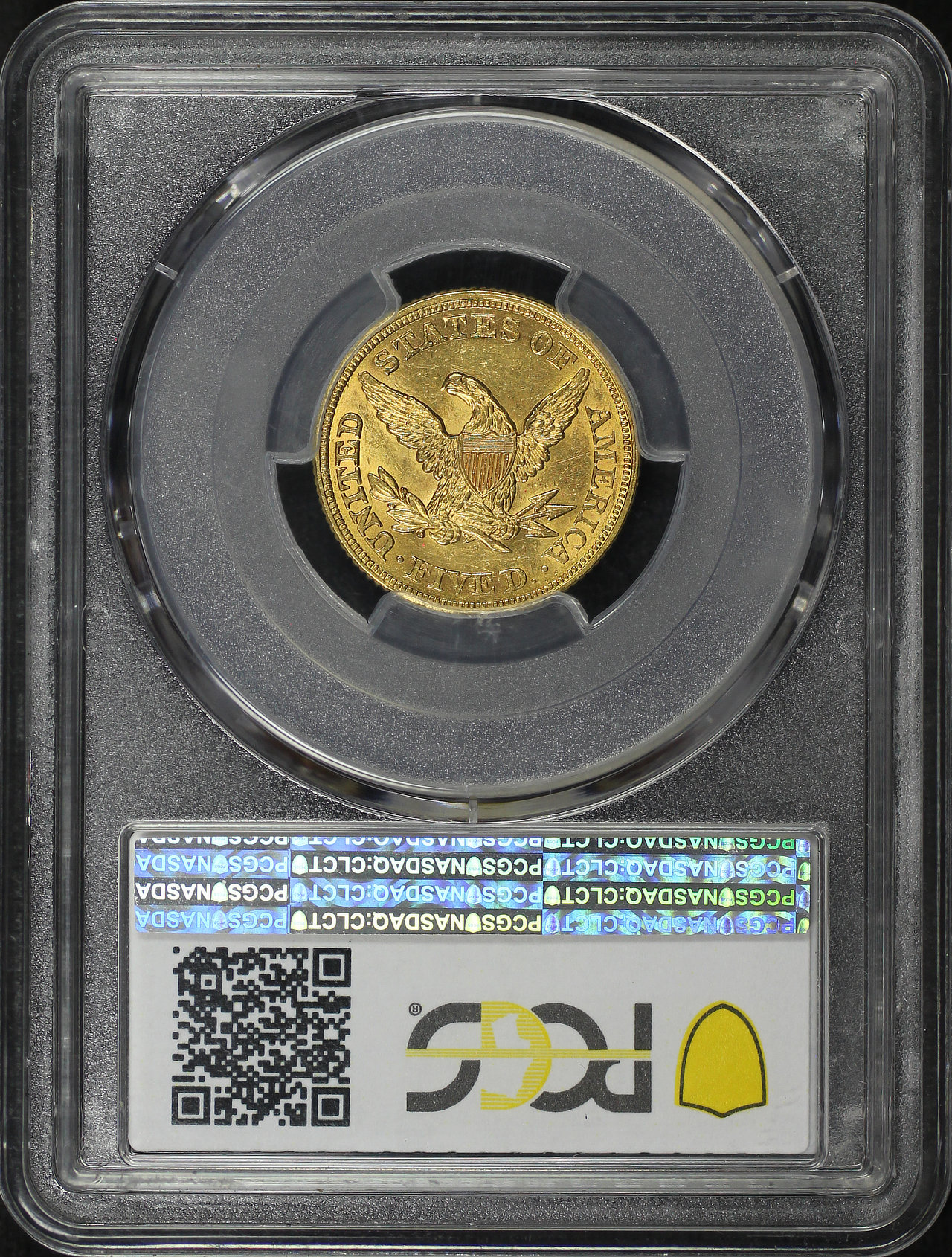 Reverse of this 1861 Liberty Head $5 PCGS AU-58