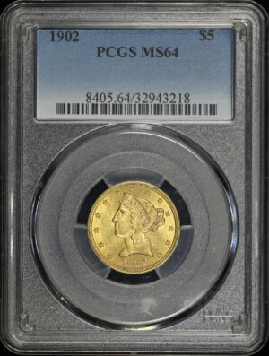 Obverse of this 1902 Liberty Head $5 PCGS MS-64