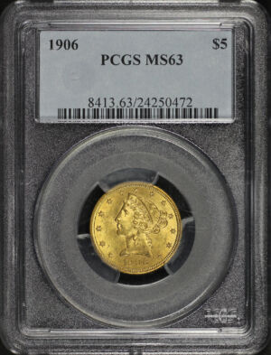 Obverse of this 1906 Liberty Head $5 PCGS MS-63