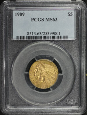 Obverse of this 1909 Indian $5 PCGS MS-63