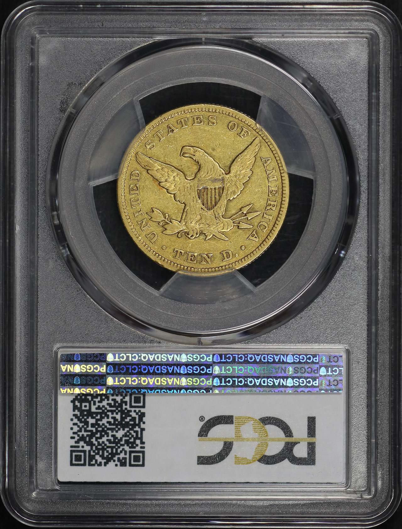 Reverse of this 1849 Liberty Head $10 PCGS VF-30