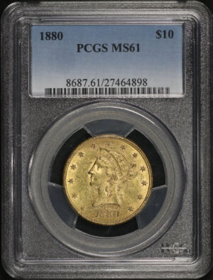 Obverse of this 1880 Liberty Head $10 PCGS MS-61
