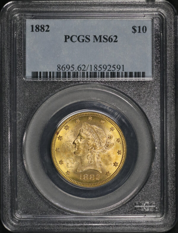 Obverse of this 1882 Liberty Head $10 PCGS MS-62