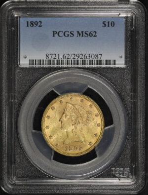 Obverse of this 1892 Liberty Head $10 PCGS MS-62