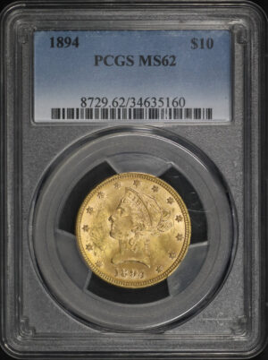 Obverse of this 1894 Liberty Head $10 PCGS MS-62