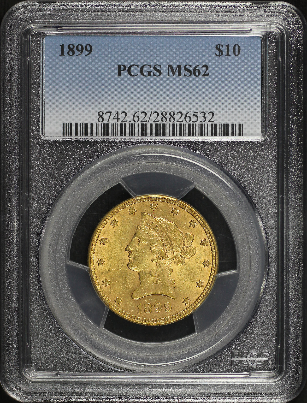Obverse of this 1899 Liberty Head $10 PCGS MS-62