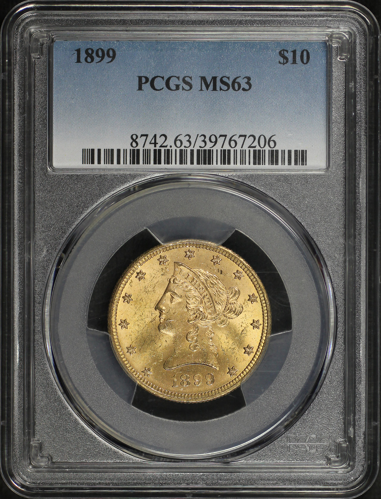 Obverse of this 1899 Liberty Head $10 PCGS MS-63
