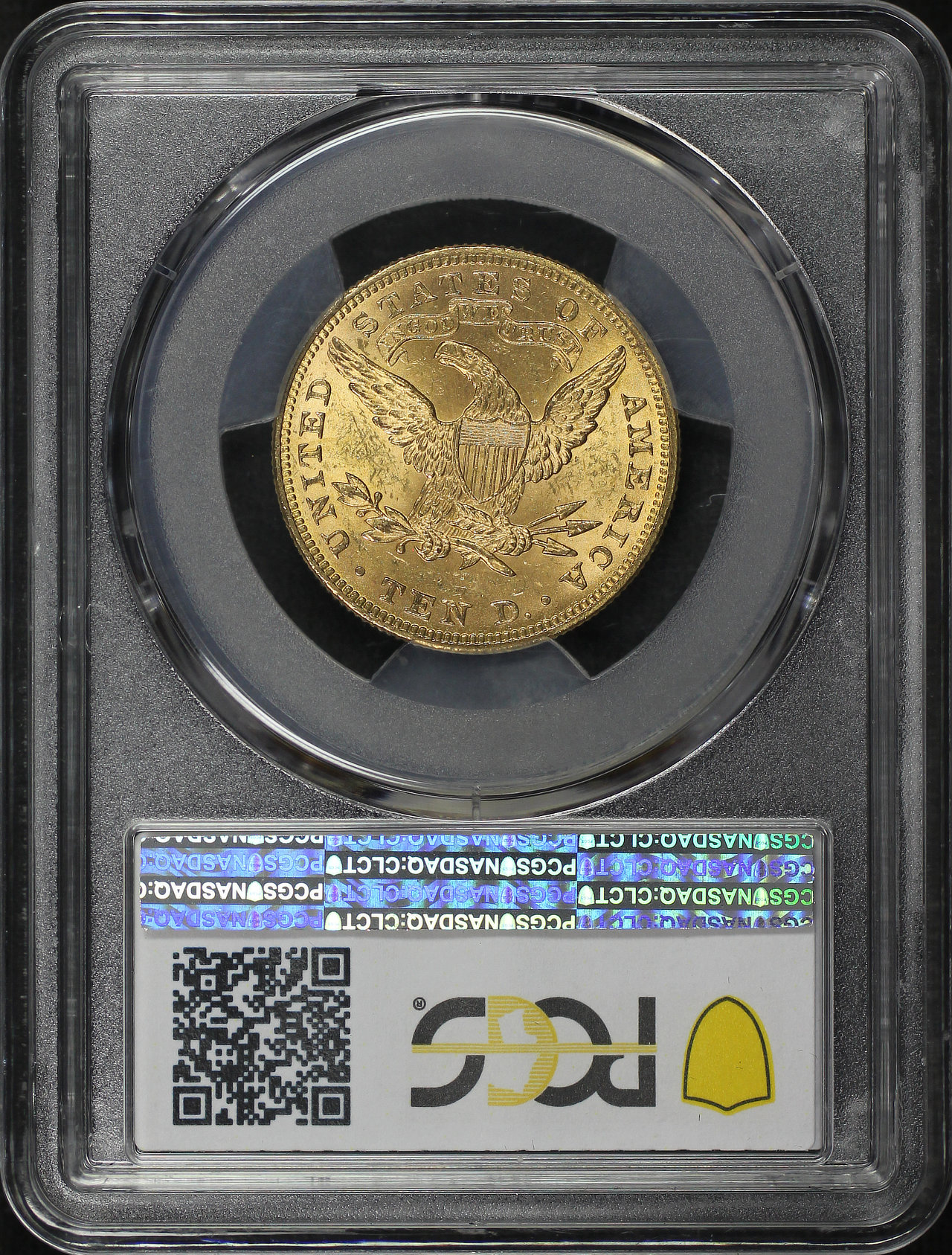 Reverse of this 1899 Liberty Head $10 PCGS MS-63