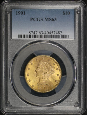 Obverse of this 1901 Liberty Head $10 PCGS MS-63