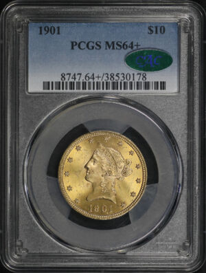 Obverse of this 1901 Liberty Head $10 PCGS MS-64+ CAC