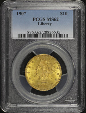 Obverse of this 1907 Liberty Head $10 PCGS MS-62