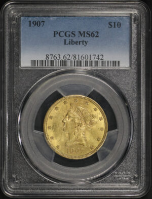 Obverse of this 1907 Liberty Head $10 PCGS MS-62