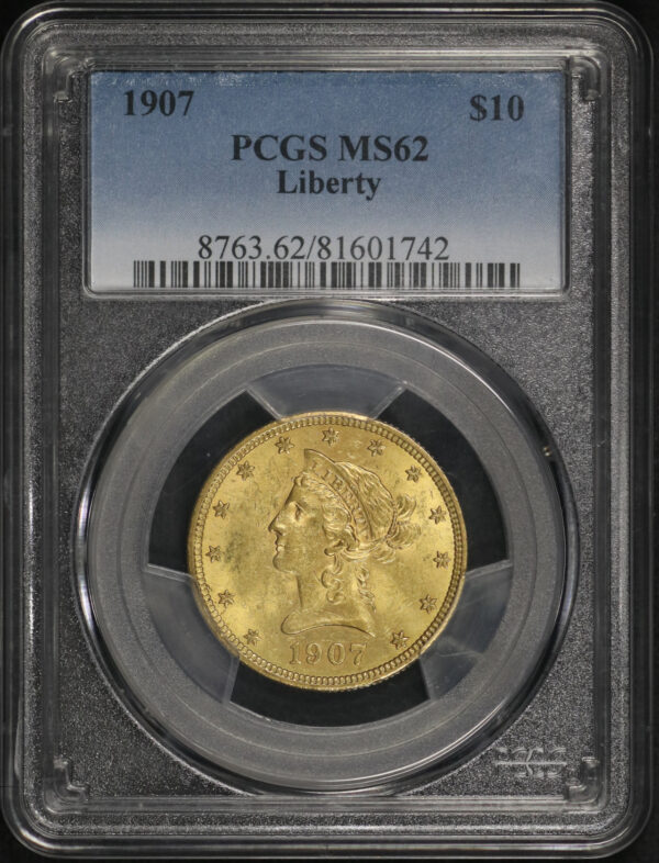 Obverse of this 1907 Liberty Head $10 PCGS MS-62
