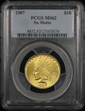 Obverse of this 1907 Indian $10 No Motto PCGS MS-62