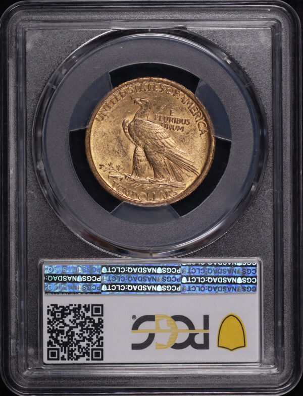 Reverse of this 1907 Indian $10 No Motto PCGS MS-62