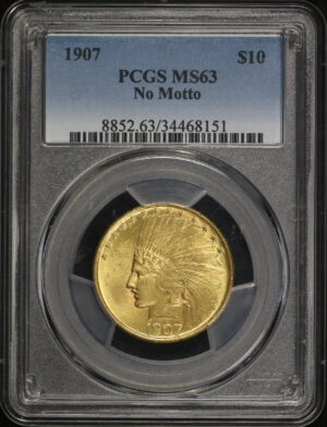 Obverse of this 1907 Indian $10 No Motto PCGS MS-63