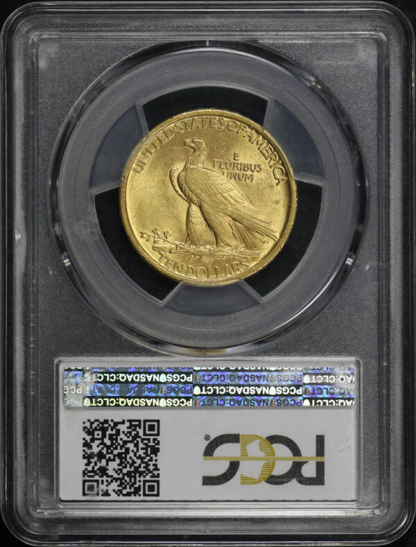 Reverse of this 1907 Indian $10 No Motto PCGS MS-63