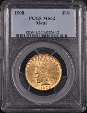 Obverse of this 1908 Indian $10 Motto PCGS MS-62
