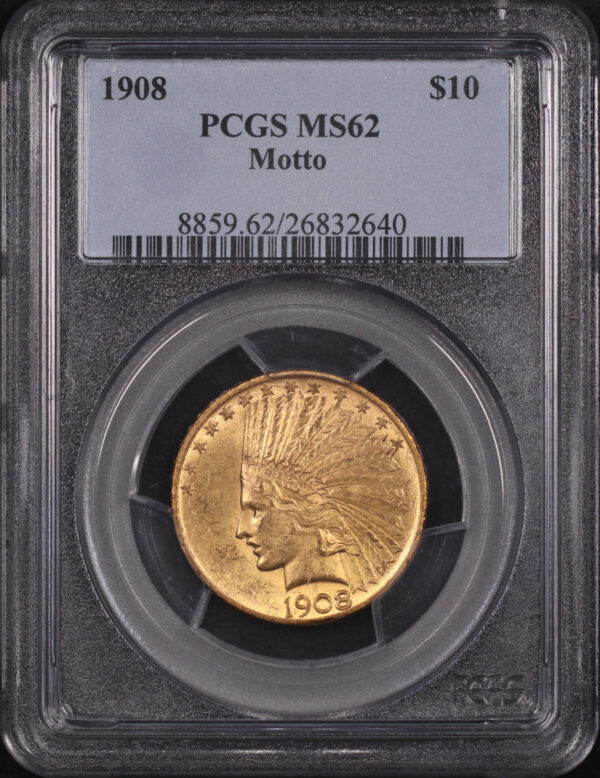 Obverse of this 1908 Indian $10 Motto PCGS MS-62