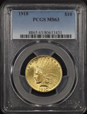 Obverse of this 1910 Indian $10 Motto PCGS MS-63