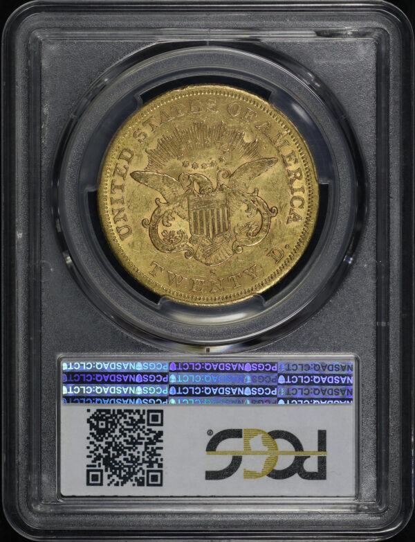 Reverse of this 1855-S Liberty Head $20 Type 1 PCGS AU-53