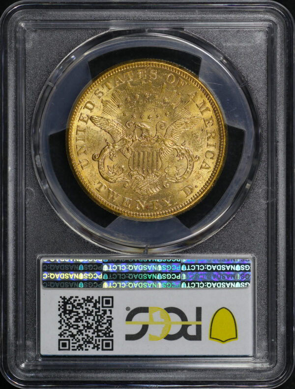 Reverse of this 1873-CC Liberty Head $20 PCGS MS-60