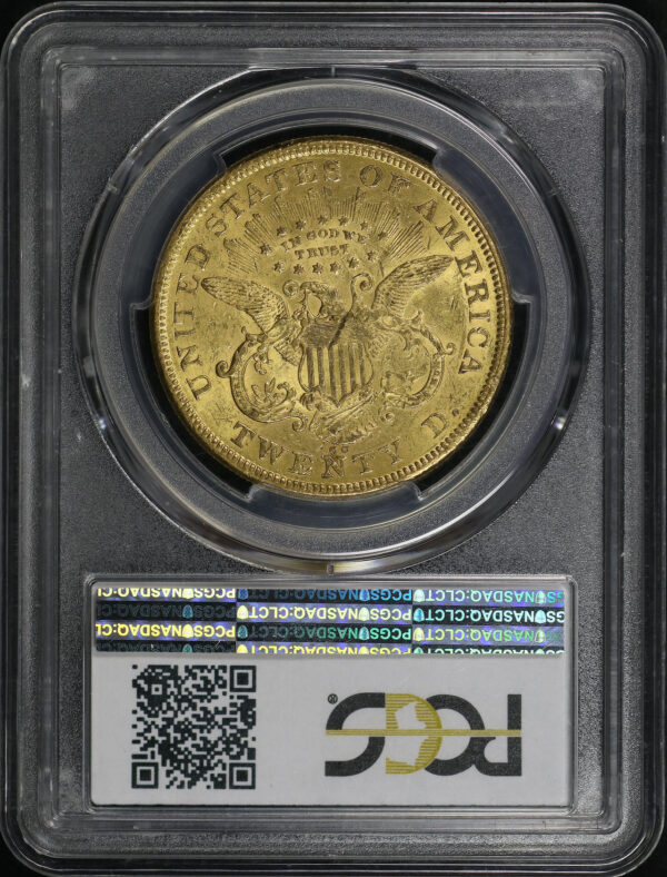 Reverse of this 1874-CC Liberty Head $20 PCGS AU-55