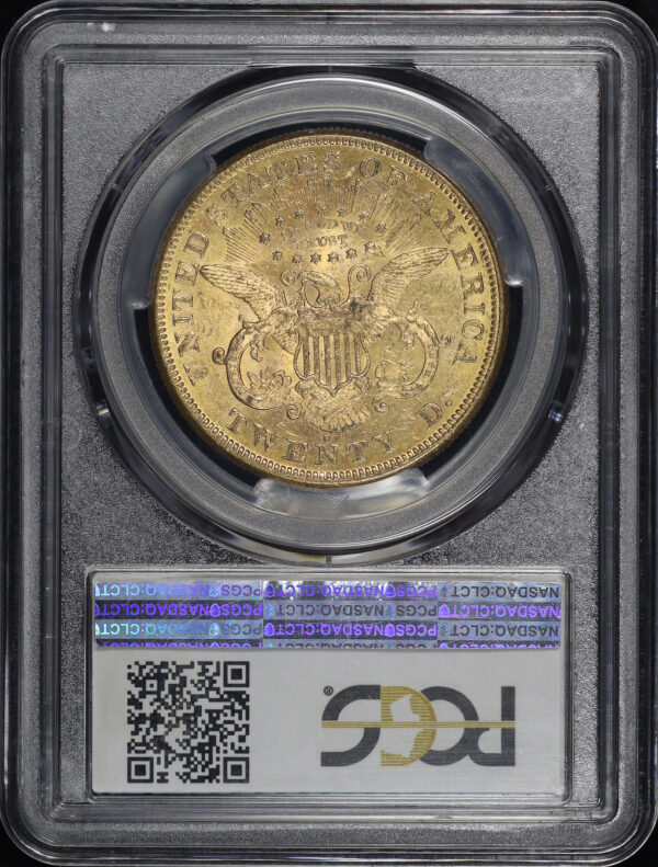 Reverse of this 1874-CC Liberty Head $20 PCGS MS-60