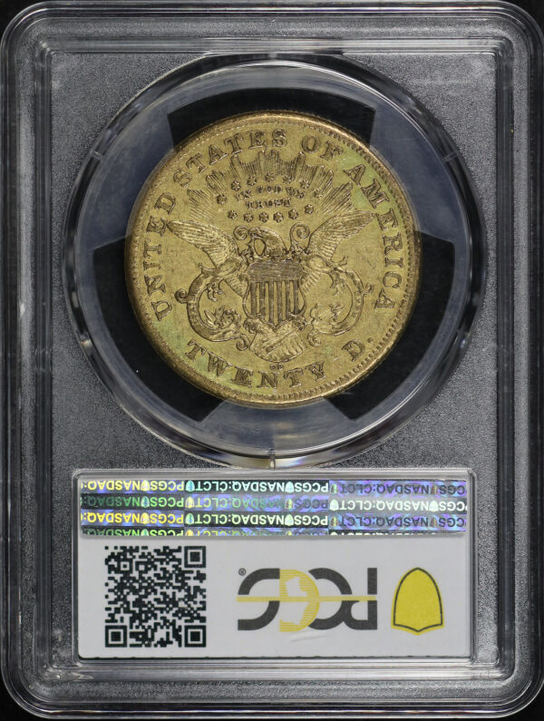 Reverse of this 1876-CC Liberty Head $20 PCGS XF-45