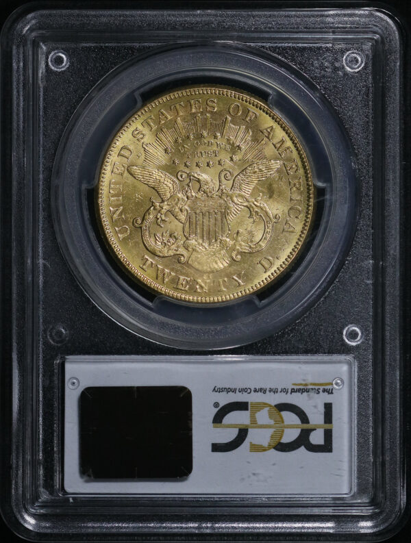 Reverse of this 1876-CC Liberty Head $20 PCGS MS-61 CAC