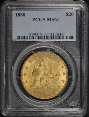 Obverse of this 1880 Liberty Head $20 Type 3 PCGS MS-61