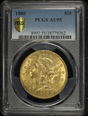 Obverse of this 1880 Liberty Head $20 Type 3 PCGS AU-55