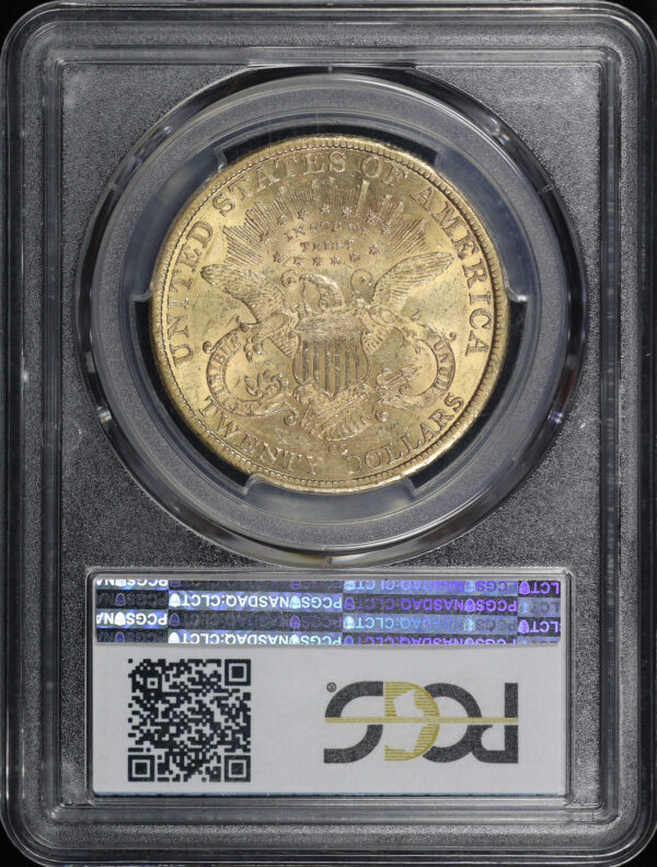 Reverse of this 1882-CC Liberty Head $20 Type 3 PCGS AU-58