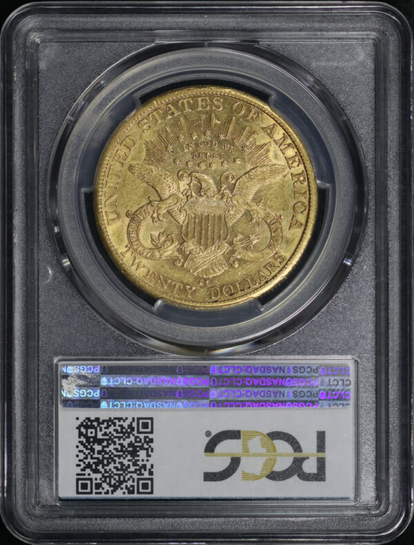 Reverse of this 1883-CC Liberty Head $20 Type 3 PCGS AU-55