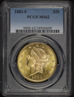 Obverse of this 1883-S Liberty Head $20 Type 3 PCGS MS-62