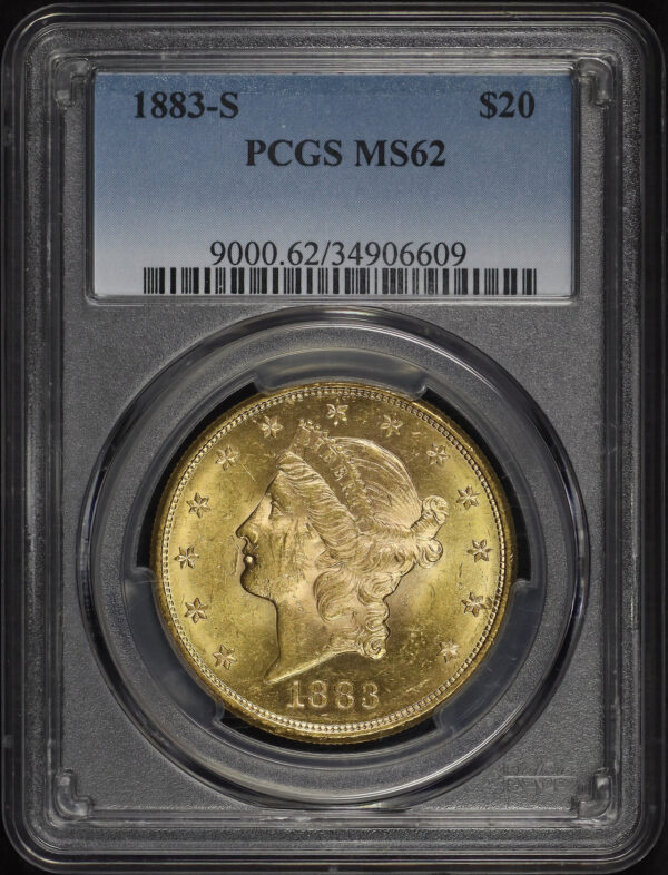 Obverse of this 1883-S Liberty Head $20 Type 3 PCGS MS-62