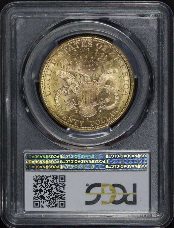 Reverse of this 1883-S Liberty Head $20 Type 3 PCGS MS-62