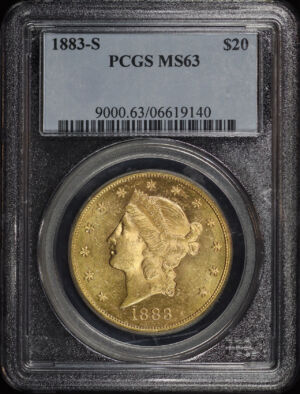 Obverse of this 1883-S Liberty Head $20 Type 3 PCGS MS-63