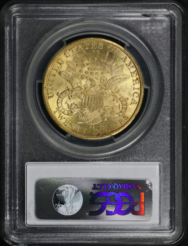 Reverse of this 1884-CC Liberty Head $20 Type 3 PCGS MS-62 CAC
