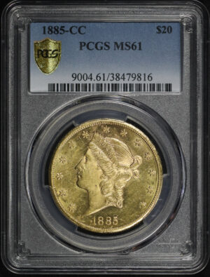 Obverse of this 1885-CC Liberty Head $20 Type 3 PCGS MS-61