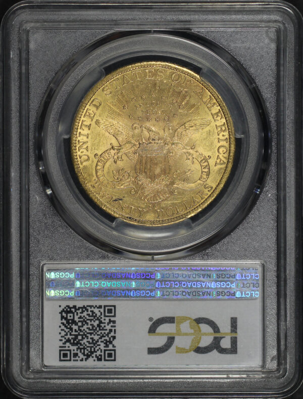 Reverse of this 1889-CC Liberty Head $20 Type 3 PCGS AU-58