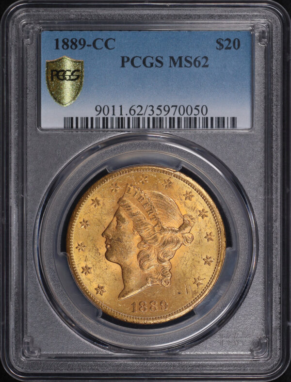 Obverse of this 1889-CC Liberty Head $20 Type 3 PCGS MS-62