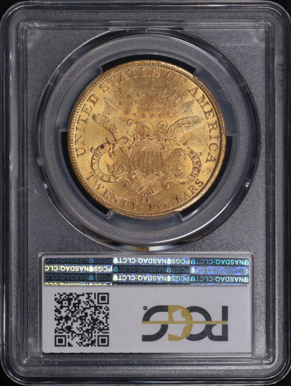 Reverse of this 1889-CC Liberty Head $20 Type 3 PCGS MS-62