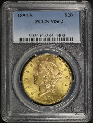 Obverse of this 1894-S Liberty Head $20 Type 3 PCGS MS-62