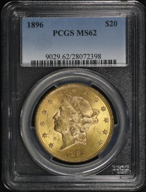 Obverse of this 1896 Liberty Head $20 Type 3 PCGS MS-62