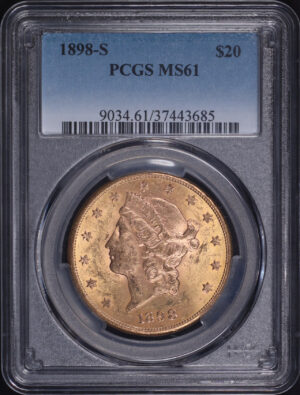 Obverse of this 1898-S Liberty Head $20 Type 3 PCGS MS-61