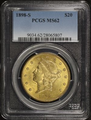 Obverse of this 1898-S Liberty Head $20 Type 3 PCGS MS-62