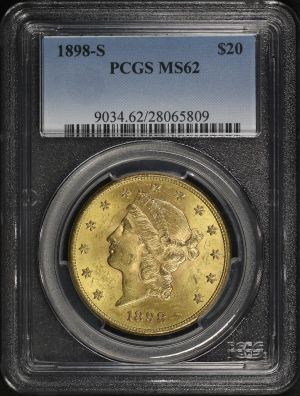 Obverse of this 1898-S Liberty Head $20 Type 3 PCGS MS-62