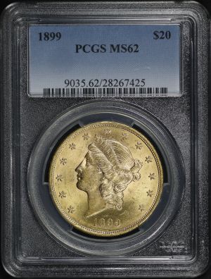 Obverse of this 1899 Liberty Head $20 Type 3 PCGS MS-62
