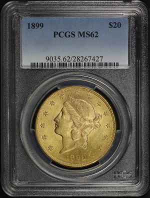 Obverse of this 1899 Liberty Head $20 Type 3 PCGS MS-62